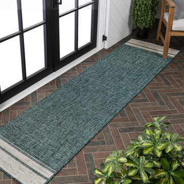 Alda Modern Minimalist Mingled Solid Indoor/Outdoor Area Rug